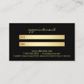 Professionele moderne zwarte en Gold-afspraak Afsprakenkaartje (Achterkant)