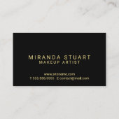 Professionele moderne zwarte en goudmakreelartiest visitekaartje (Achterkant)