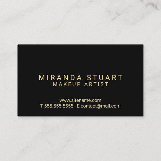 Professionele moderne zwarte en goudmakreelartiest visitekaartje (Achterkant)