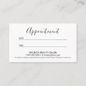 Professionele moderne zwarte en witte benoeming afsprakenkaartje (Voorkant)