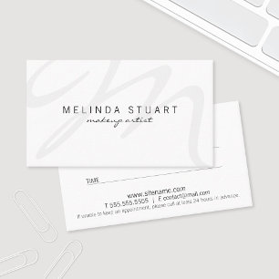 Professionele moderne zwarte en witte benoeming afsprakenkaartje
