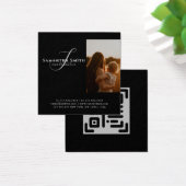 Professionele moderne zwarte en witte fotografie Q Vierkante Visitekaartjes (Bureau)