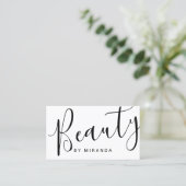 Professionele moderne zwarte en witte makreelvorme visitekaartje (Staand voorkant)