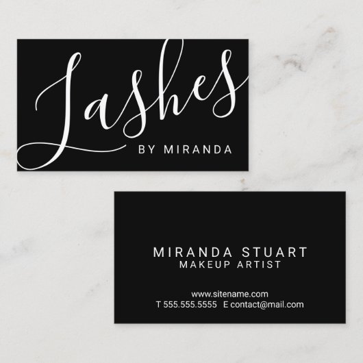 Professionele moderne zwarte en witte makreelvorme visitekaartje (Voorkant / Achterkant)