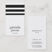 Professionele moderne zwarte en witte strepen visitekaartje (Voorkant / Achterkant)