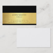 Professionele, moderne zwarte goudluxe visitekaartje (Voorkant / Achterkant)