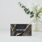 Professionele, moderne zwarte goudmarmer visitekaartje (Staand voorkant)