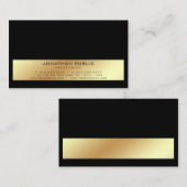 Professionele, moderne zwarte goudplaat visitekaartje (Voorkant / Achterkant)