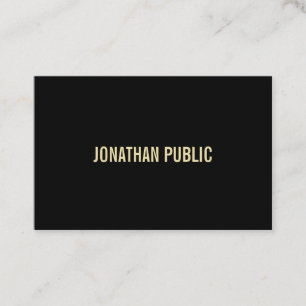 Professionele, moderne zwarte goudtekst elegante l visitekaartje