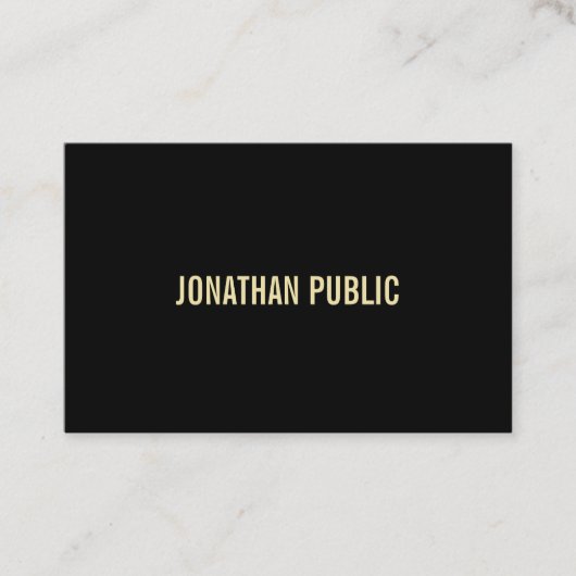 Professionele, moderne zwarte goudtekst elegante l visitekaartje (Voorkant)