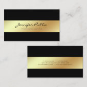 Professionele, moderne zwarte goudvormig visitekaartje (Voorkant / Achterkant)