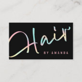 Professionele Moderne Zwarte Haar Stylist Visitekaartje (Voorkant)