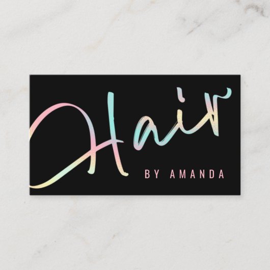 Professionele Moderne Zwarte Haar Stylist Visitekaartje (Voorkant)