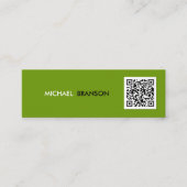 Professionele, moderne, zwarte, minimale QR-CODE Mini Visitekaartje (Voorkant)