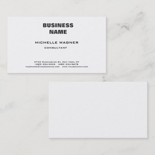 Professionele, moderne zwarte, minimale visitekaartje (Voorkant / Achterkant)