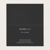 Professionele moderne zwarte minimalist visitekaartje (Buitenkant ongevouwen)