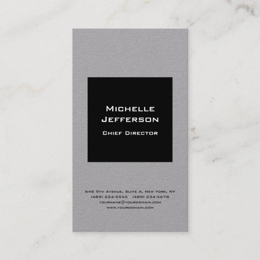 Professionele moderne zwarte minimalist visitekaartje (Voorkant)