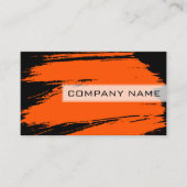 Professionele moderne zwarte Oranje penseelstreek Visitekaartje (Voorkant)