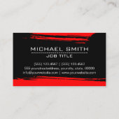 Professionele, moderne zwarte penseelstreek visitekaartje (Achterkant)