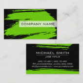 Professionele moderne zwarte penseelstreek visitekaartje (Voorkant / Achterkant)