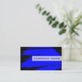 Professionele, moderne zwarte penseelstreek visitekaartje (Staand voorkant)