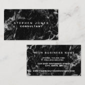Professionele, moderne zwarte-platenmarmer visitekaartje (Voorkant / Achterkant)