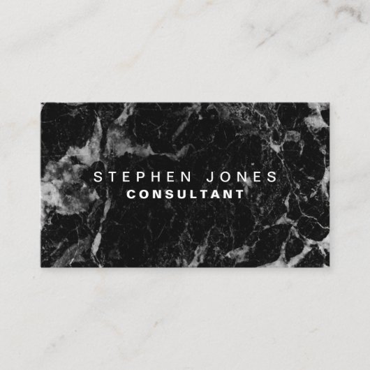 Professionele, moderne zwarte-platenmarmer visitekaartje (Voorkant)