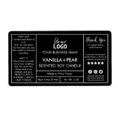 Professionele moderne zwarte Soy Candle Labels (Voorkant)