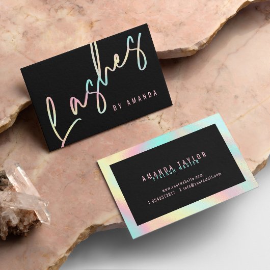 Professionele moderne zwarte wimpers visitekaartje