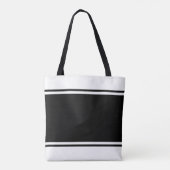 Professionele moderne zwarte witte racestrepen tote bag (Achterkant)