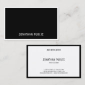 Professionele, moderne zwarte witte Sjabloon Eenvo Visitekaartje (Voorkant / Achterkant)