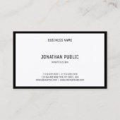 Professionele, moderne zwarte witte Sjabloon Eenvo Visitekaartje (Achterkant)