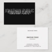 Professionele moderne zwarte witte Sjabloon met el Visitekaartje (Voorkant / Achterkant)