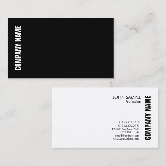 Professionele moderne zwarte witte Sjabloon met el Visitekaartje (Voorkant / Achterkant)