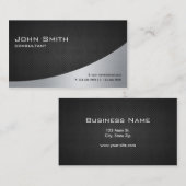 Professionele, moderne zwarte zilver visitekaartje (Voorkant / Achterkant)