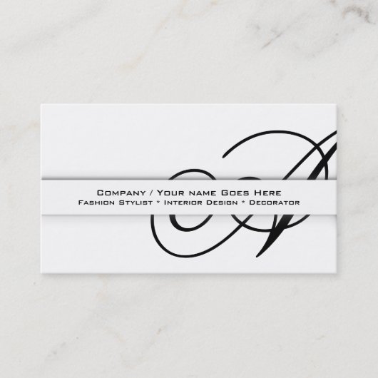 Professionele monogram "A"-business CUSTOM Visitekaartje (Voorkant)