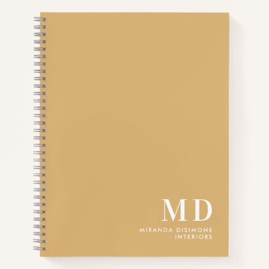 Professionele Monogram Beginletters Beige Notitieboek (Voorkant)