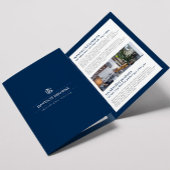 Professionele Monogram Blauwe Brochure Drieluik Kaart