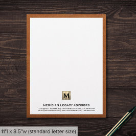 Professionele monogram briefhoofd