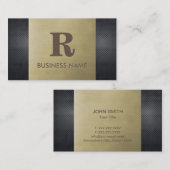 Professionele monogram Bronze & Metal Visitekaartje (Voorkant / Achterkant)