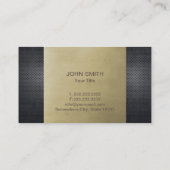 Professionele monogram Bronze & Metal Visitekaartje (Achterkant)