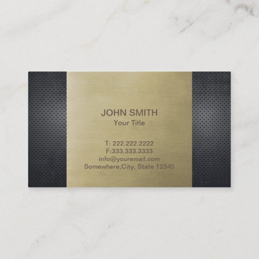 Professionele monogram Bronze & Metal Visitekaartje (Achterkant)