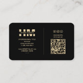 Professionele Monogram Driehoek Zwart Goud Modern Visitekaartje (Achterkant)