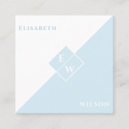 Professionele monogram eenvoudige minimalistische  vierkante visitekaartje