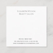 Professionele monogram eenvoudige minimalistische  vierkante visitekaartje (Achterkant)