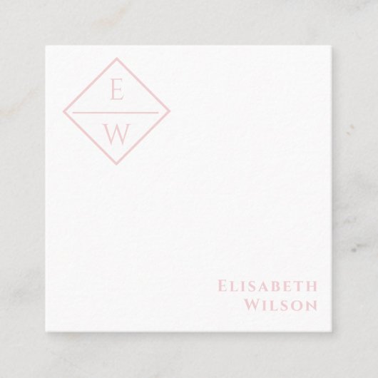Professionele monogram eenvoudige minimalistische  vierkante visitekaartje (Voorkant)