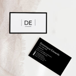 Professionele monogram eenvoudige zwarte sociale m visitekaartje