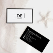 Professionele monogram eenvoudige zwarte sociale m visitekaartje