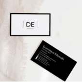 Professionele monogram eenvoudige zwarte sociale m visitekaartje