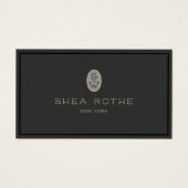 Professionele monogram Elegant Black Visitekaartje (Voorkant)